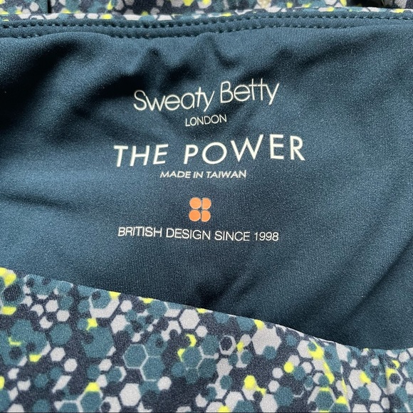 Sweaty Betty Power Workout Leggings, Beetle Blue Hexagon Print, XXS - Picture 7 of 11